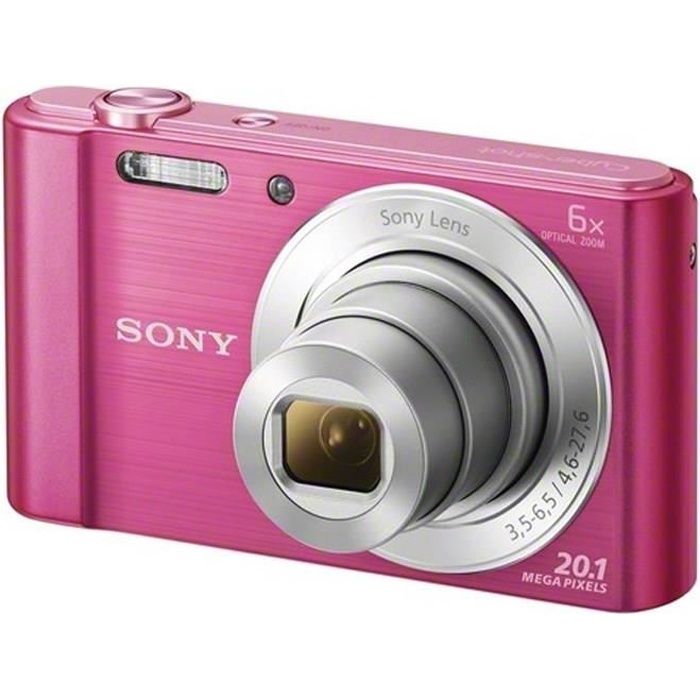 Câmera digital compacta SONY DSC-W810 rosa - Sensor CCD de 20 MP, zoom de 6x