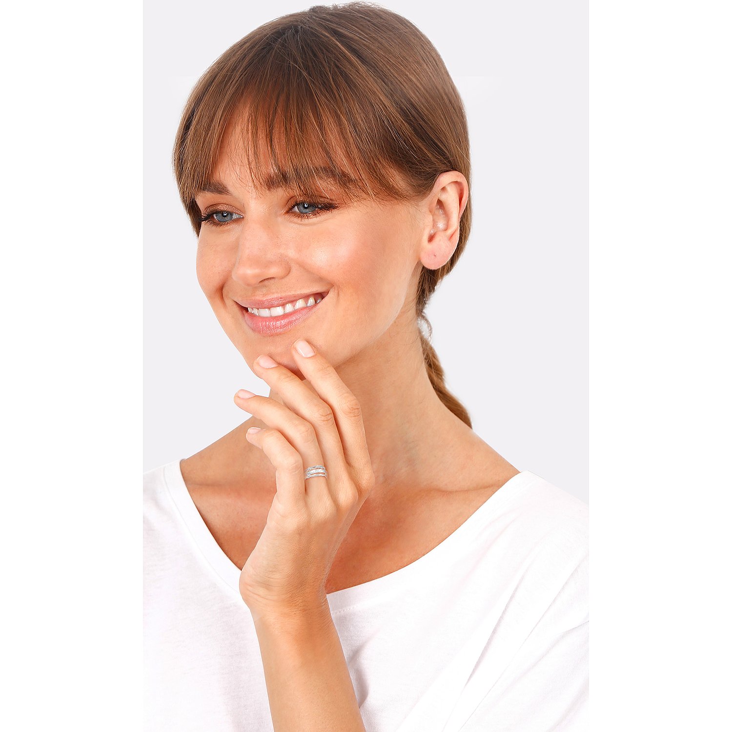 Elli Boule à vagues Bague pour dames en 925/1000 argent massif