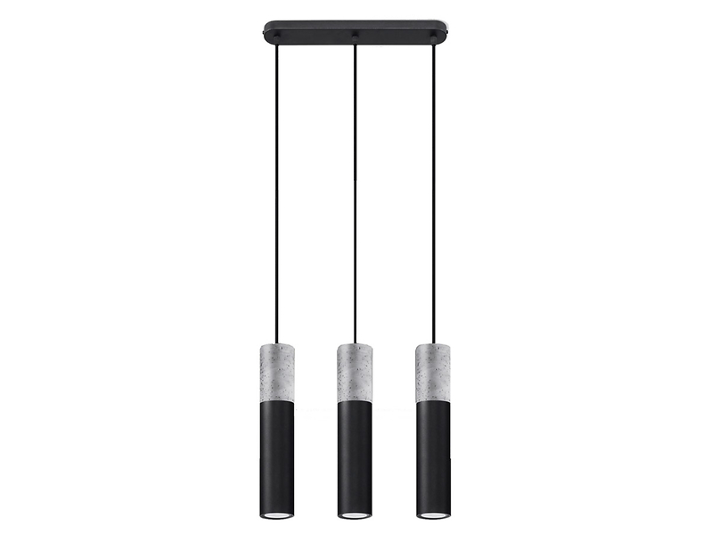 Lampa wisząca Borgio 3-punktowa stalowa czarna