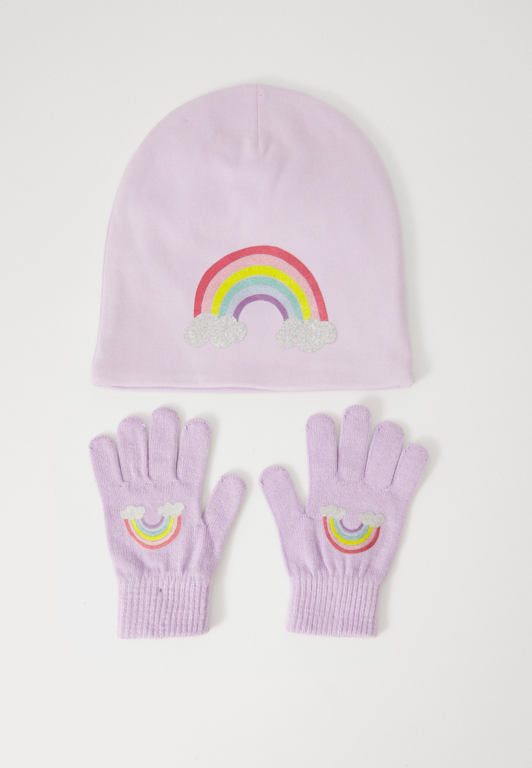 Guanti Lindex BEANIE AND MAGIC GLOVES RAINBOW UNISEX - Guanti - lilla chiaro