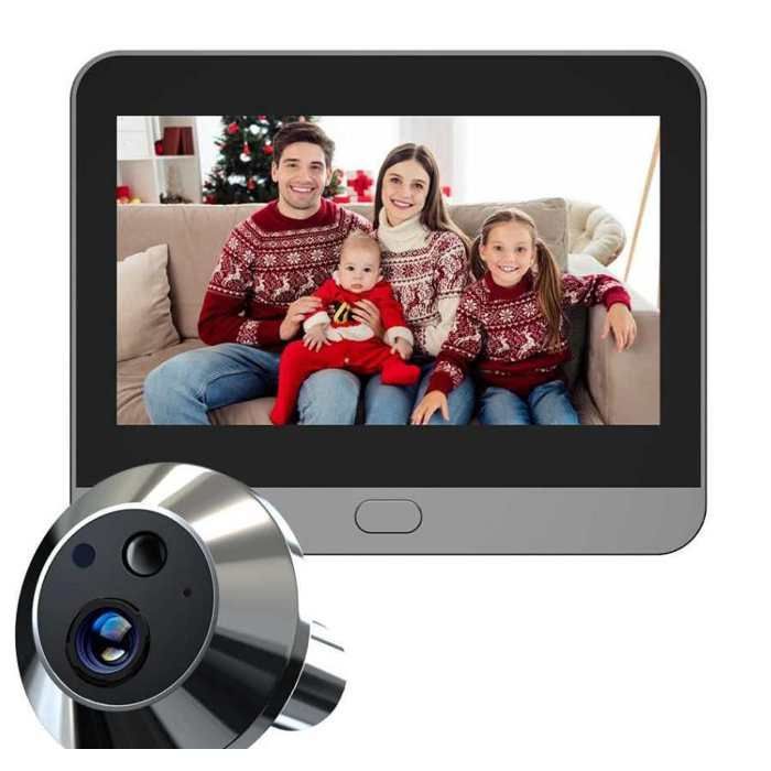 Videoportero inteligente WiFi con cámara de 3 MP y 4,3 pulgadas, gran angular de 140°, visión nocturna PIR, batería de 5000 mAh, compatible con smartphones Tuya, seguridad para el hogar.