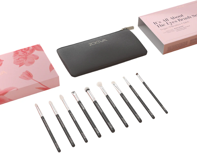 Sada štětců ZOEVA It's All About The Eyes sada štětců s kosmetickou taštičkou