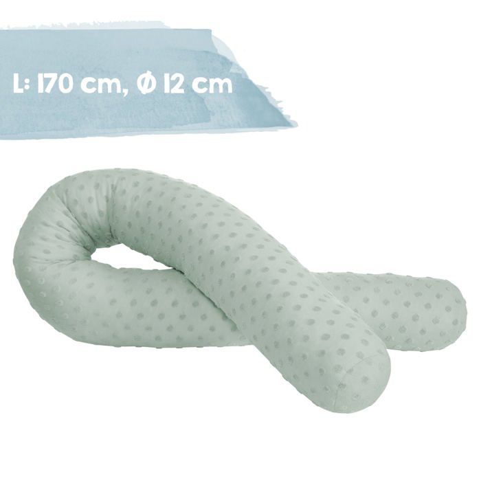 ROBA Coffret Bébé Lil Planet - 3 PCS - 1 Coussin Traversin + 1 Couverture + 1 Doudou - Cadeau de Naissance - Vert Givré