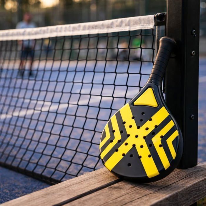 Padelracketer for voksne – padeltennisracketsett for nybegynnere og avanserte spillere, profesjonell racket (gul)