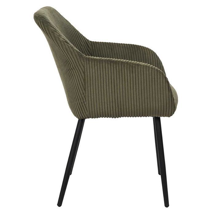 Set of 2 green corduroy dining chairs - AMORY