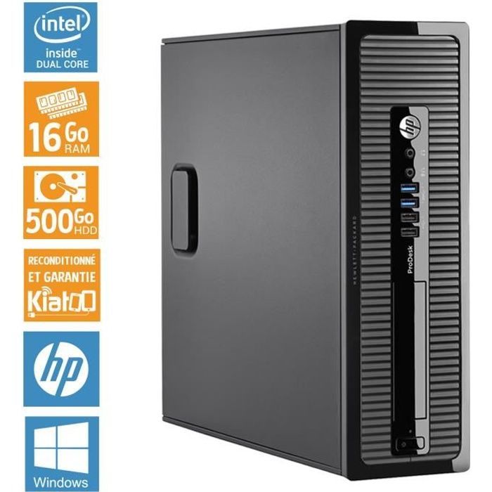 Computer desktop HP ProDesk 400 G1 - Pentium Dual Core - 16 GB di RAM - Disco rigido da 500 GB - Ricondizionato