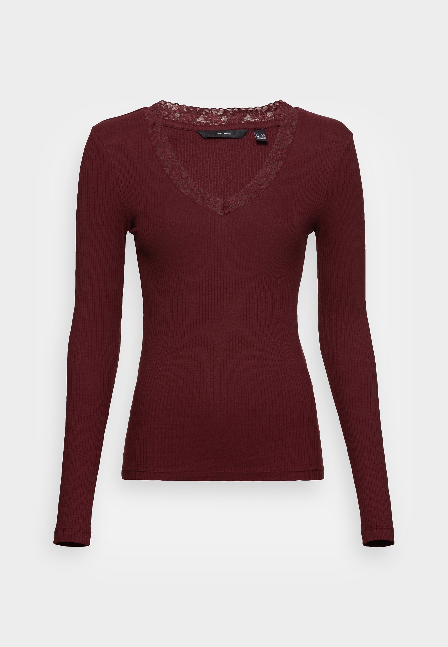 Vero Moda Tall VMHELSINKI DEEP V NECK - Langarmtop - Port Royale