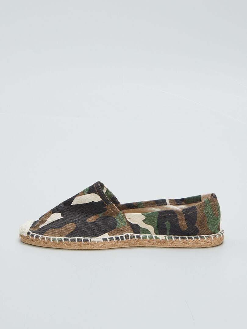 Alpargatas con cordón y estampado de camuflaje - BEIGE