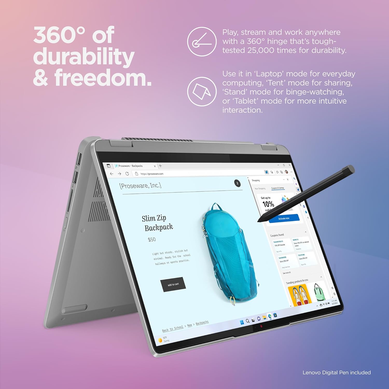 Lenovo IdeaPad Flex 5i - (2023) - Notebook per tutti i giorni - Computer portatile 2-in-1 - Windows 11 - Display touchscreen WUXGA da 14