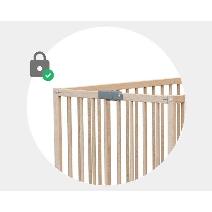 Berço dobrável para bebê - 60 x 120 cm - WEBABY - FLEX - Faia natural