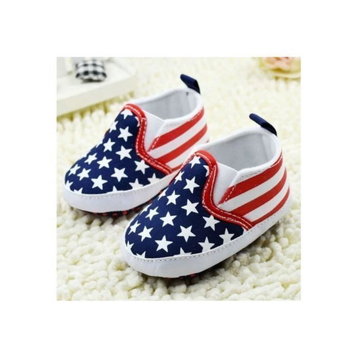 Zapatos de bebé - Diseño de la bandera estadounidense - Algodón - 100% nuevos - 13,5 cm - Niño