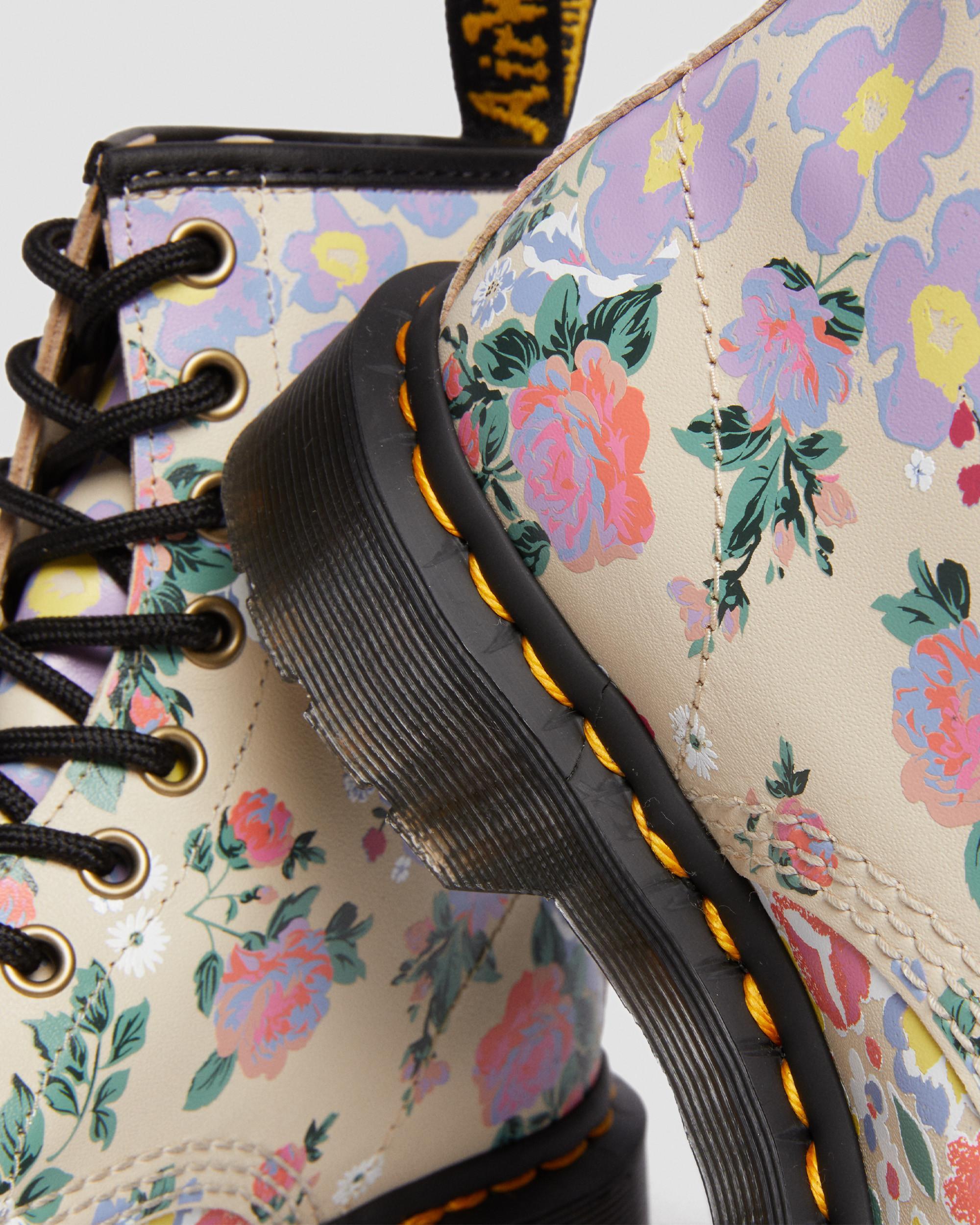 1460 Floral Mash Up Leather Lace Up Boots