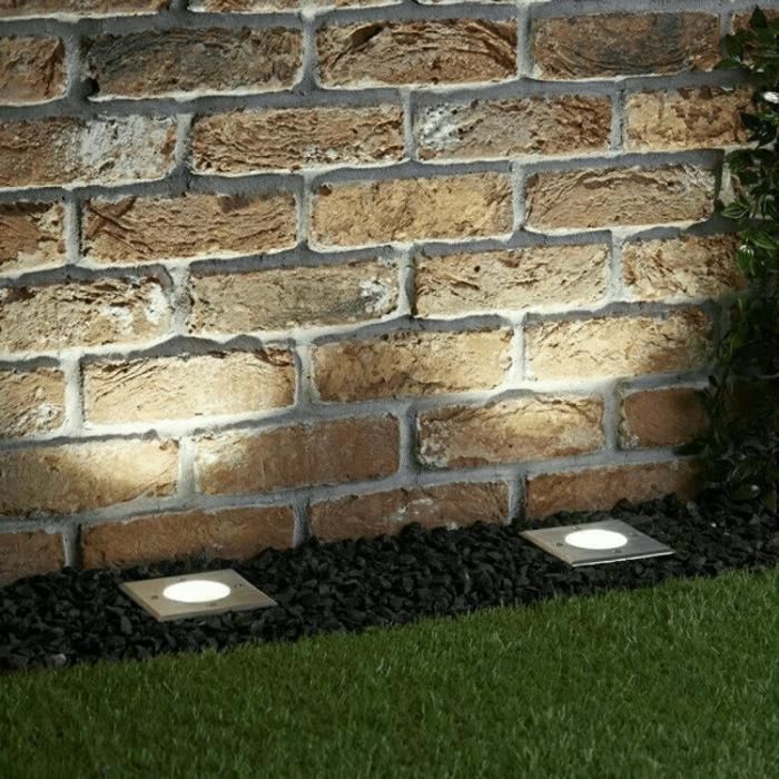 Foco LED cuadrado empotrable para exteriores con bombilla GU10 (paquete de 10) - SILAMP