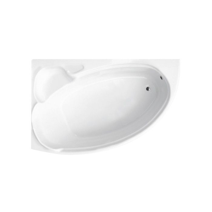 Corner bathtub 140x95 Left-hand opening with acrylic apron, siphon, and feet
