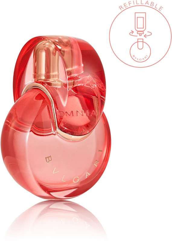 Frasco recarregável de BVLGARI Omnia Coral Eau de Toilette para mulheres