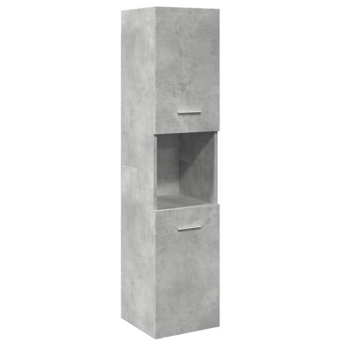 Set de mobilier de baie „Reduceri de primăvară”, CLARENCE, Mască de toaletă, Dulap WC, Coloană baie, 4 piese, gri beton - M42