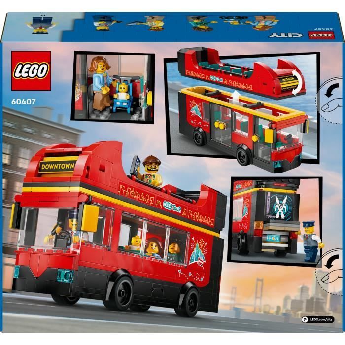 LEGO® City 60407 Le bus rouge à deux étages, bus jouet, véhicule pour enfants dès 7 ans