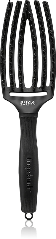 Olivia Garden Vingerborstel met varkenshaar en nylon, met nylonvezels en varkensharen.
