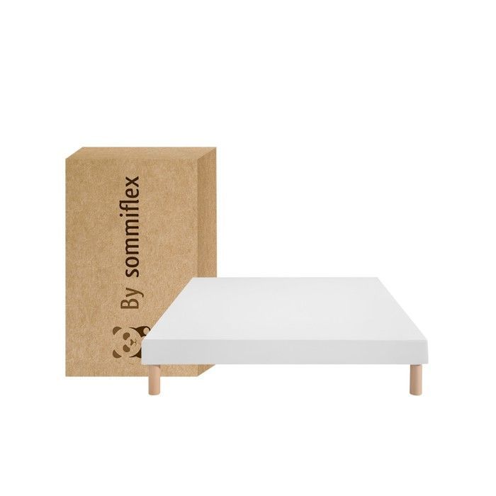 SOMMIER TAPISSIER BLANC 120x190 cm | FABRICATION FRANÇAISE ARTISANALE | PIEDS OFFERTS | HAUTEUR avec PIEDS 27 cm - som120x190LG