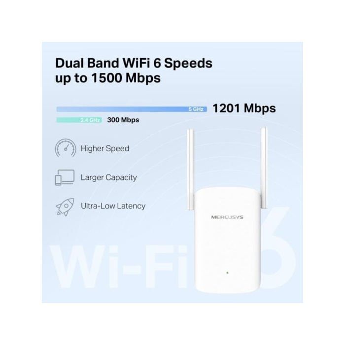 Répéteur réseau - MERCUSYS - ME60X - 1000 Mbit/s - Wi-Fi 6 - Couleur blanche