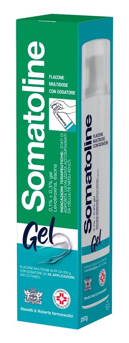 SOMATOLINE Gel Somatoline 1 flacon de 250 ml 0,1 % + 0,3 % préparation anti-cellulite pour les jambes