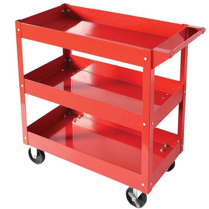 Juego completo para taller: carro de herramientas de 3 niveles + banco de trabajo de madera de 4 cajones