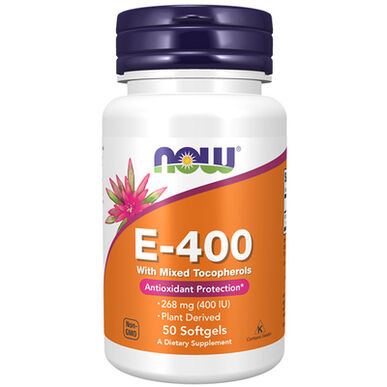 Now E-400 Sekoitetut tokoferolit Antioksidanttisuoja E-vitamiini Antioksidanttikapselit 50 kapselia