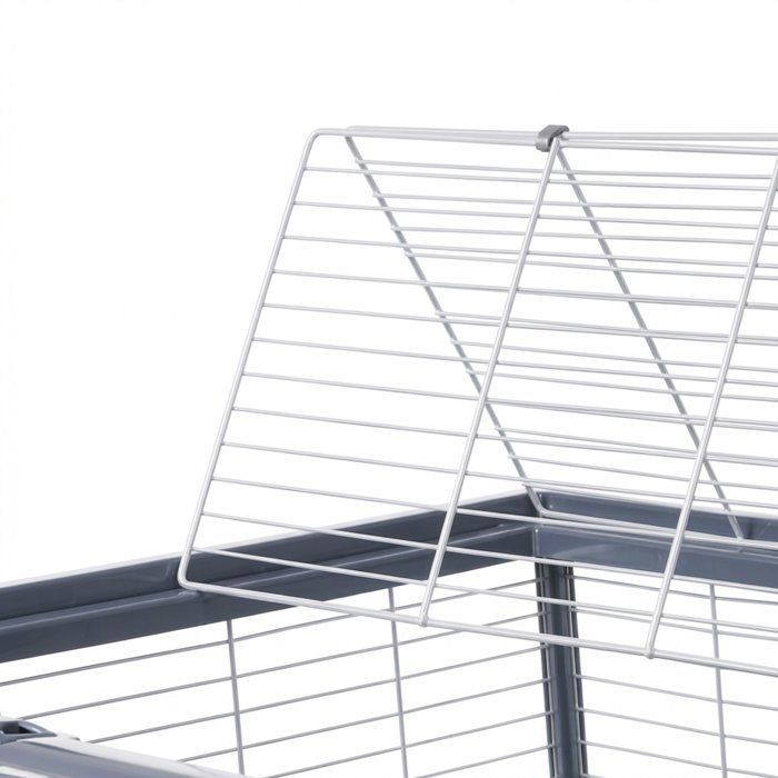 ZOLUX Cage grillagée cochon d'inde et rongeur Néolife - 80 x 52,5 x 48 cm - Gris