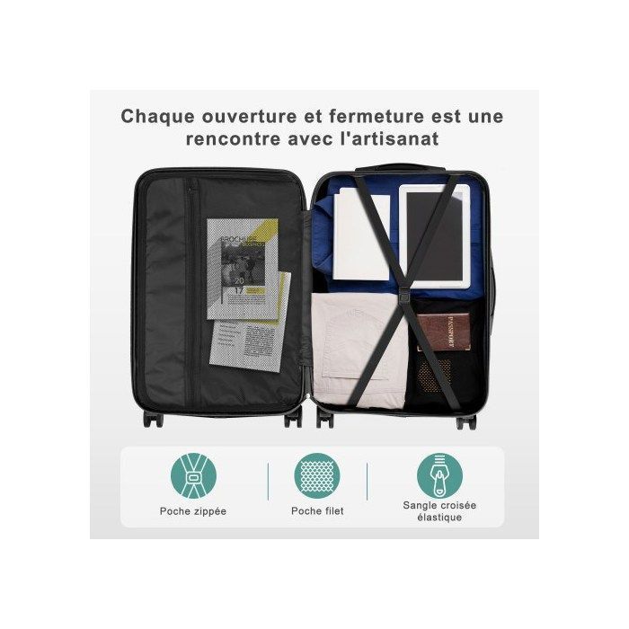 ALIGHTUP - Juego de 4 maletas portátiles 4 en 1 de ABS con ruedas - 44 cm/55 cm/64 cm/75 cm - Verde