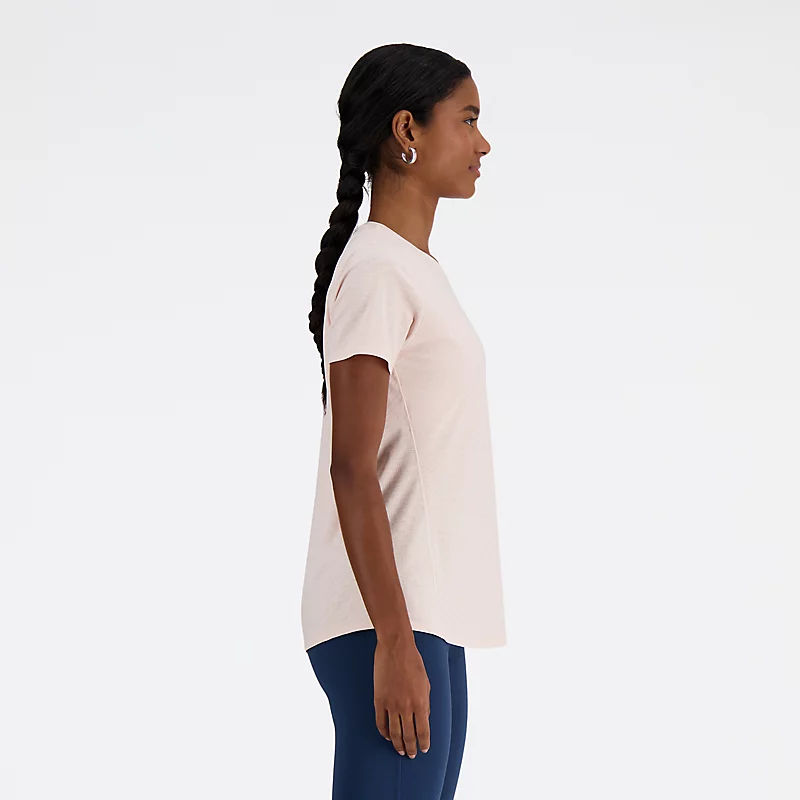 Slim fit T-shirt van jacquard voor dames - ROZENKWARTS