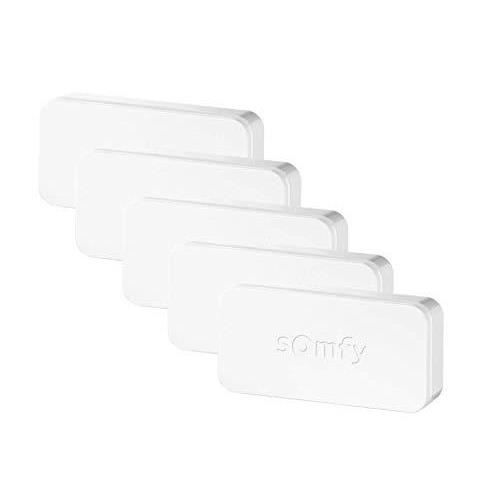 Somfy 2401488 -  Pack de 5 IntelliTAG | Détecteurs auto-protégés de vibration et d'ouverture pour intérieur ou extérieur |