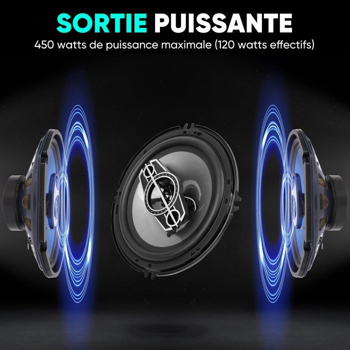 Alto-falantes automotivos coaxiais de 2 vias ULTRIXE de 16 cm, 350 W, 4 Ω - cone de polipropileno