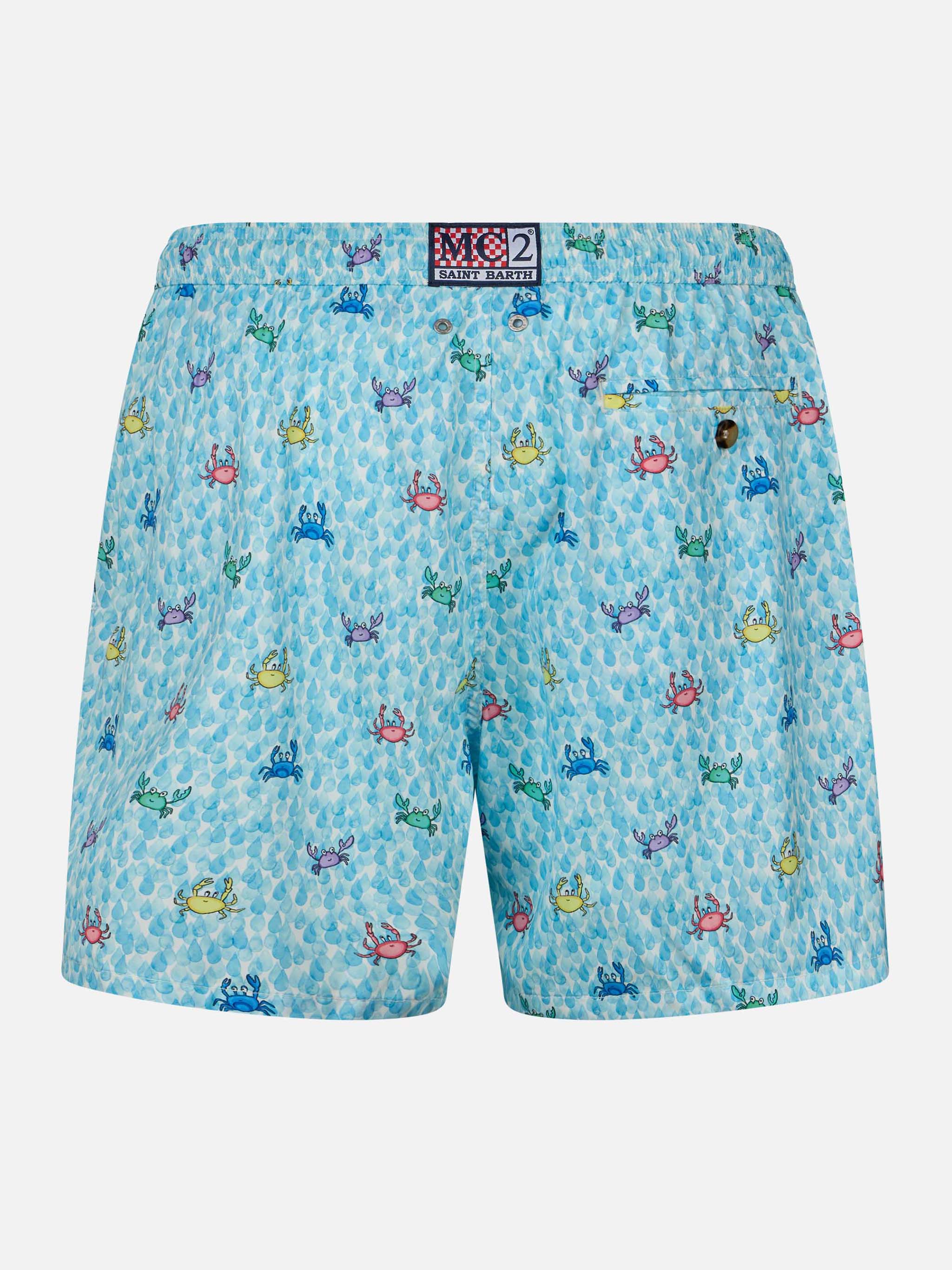Comfort Light Swim Shorts | Multicolor Crabs Print | Relaxed Fit, Quick-Drying Fabric | MC2 Saint Barth