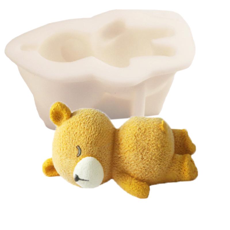 Moule en silicone 3D en forme d'ours en peluche, pour décorer gâteaux, bonbons, chocolat et mousses. Outil de pâtisserie.