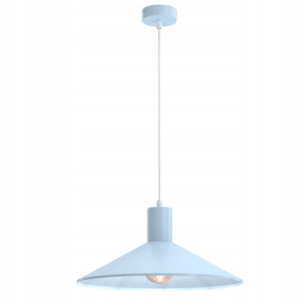 Lampa wisząca toscana e27 niebieski metalowy klosz