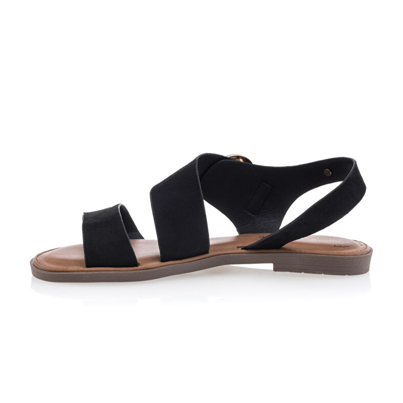 Svarte sandaler / sko med åpen tå til dame