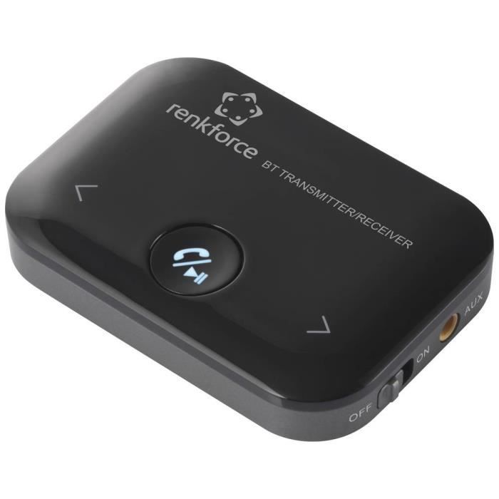 Transmissor/Receptor de Música Bluetooth - RENKFORCE - RF-BTR-150 - Bluetooth 5.0 - Bateria Integrada - Alcance de 8m