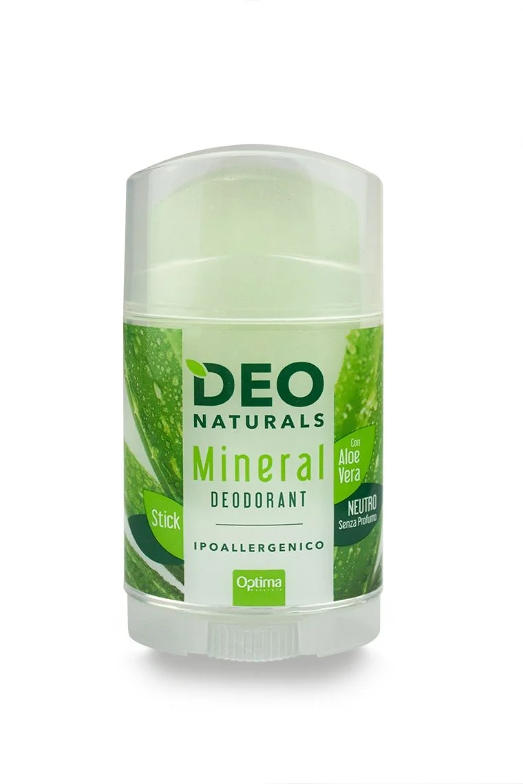 Desodorante personal en barra OPTIMA Deonaturals con aloe vera, 100 g, hipoalergénico.