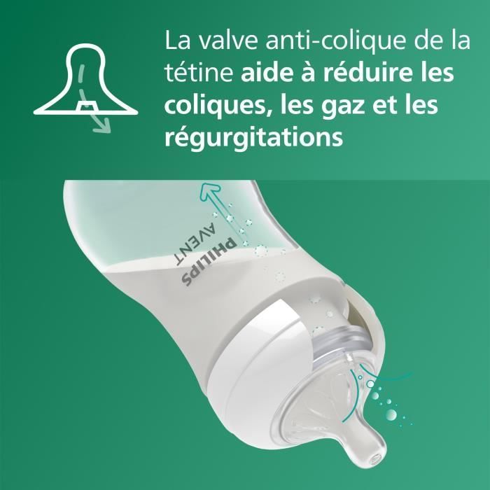 Pasgeborenenset - PHILIPS AVENT - Natuurlijk glas 3.0 - Glazen fles van 120 ml + 2 flessen van 240 ml + Ultrazachte fopspenen 0-6 maanden
