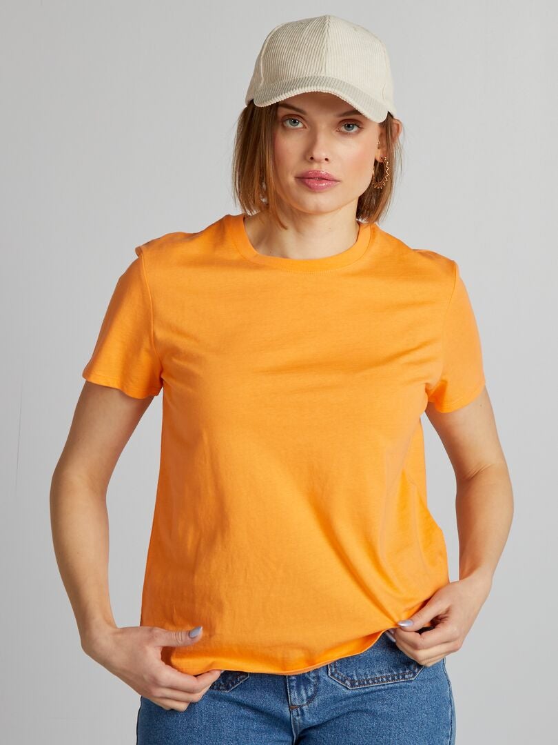 Effen jersey T-shirt - ORANJE