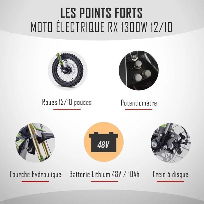 Moto Enfant Électrique 1300W / Moto cross ORION 1300W / 12/10 / Édition 2021 / Bleu