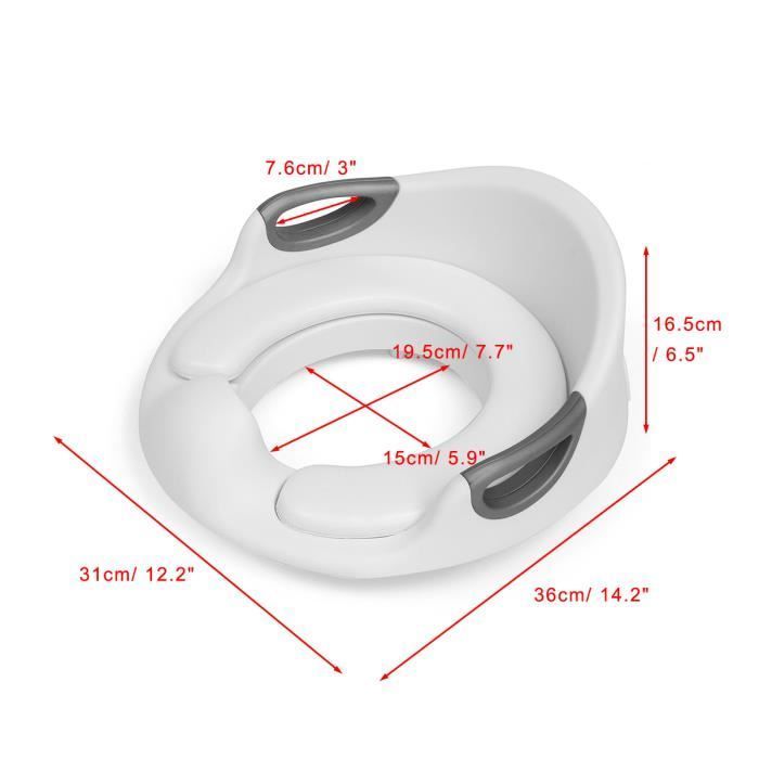 TEMPSA Toilet Seat Reducer - Extra Comfort with Backrest - Child - Grey