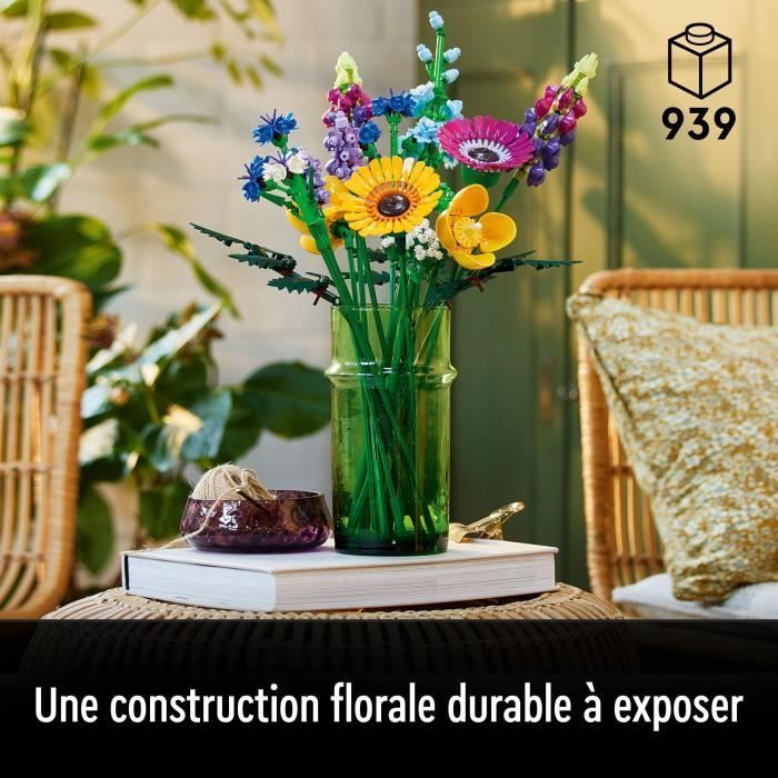LEGO® Icons 10313 Bouquet de Fleurs Sauvages, Plantes Artificielles avec Coquelicots, pour Adultes