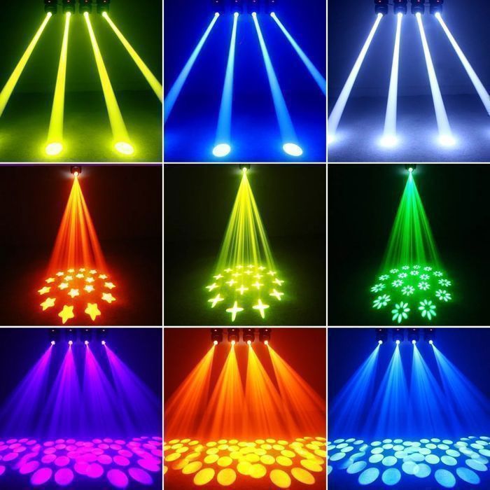 UKing 200W Jeux de Lumiere DJ - DJ Lyre LED Beam 8 GOBO 18 Prisme DMX PACK DE 2 - Lumière de Scène Pour Party Disco Mariage