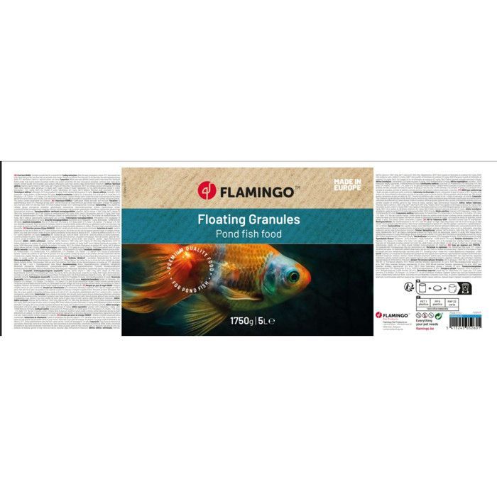 Nourriture pour poissons d'étang Flamingo, Granulés 5 L (1,75 kg) - Flamingo