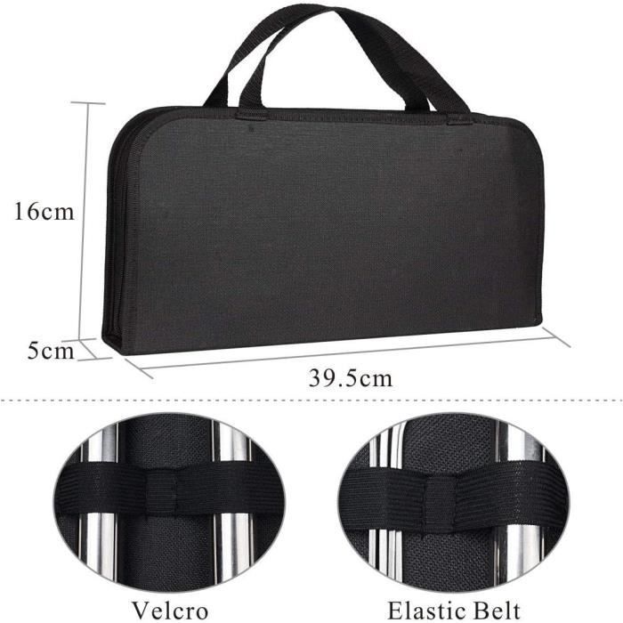 Kit completo de utensilios para barbacoa ZGEER - 16 piezas - Acero inoxidable - Negro