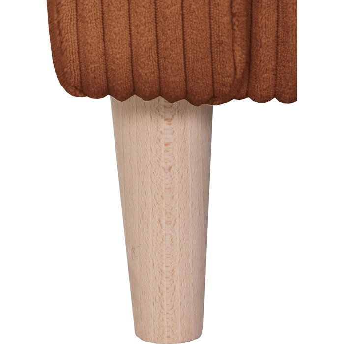 Canapé d'angle fixe - 3 places - CHIPY - Tissu Lincoln Terracotta - Pieds bois nature - 192 x 82 x 138 cm