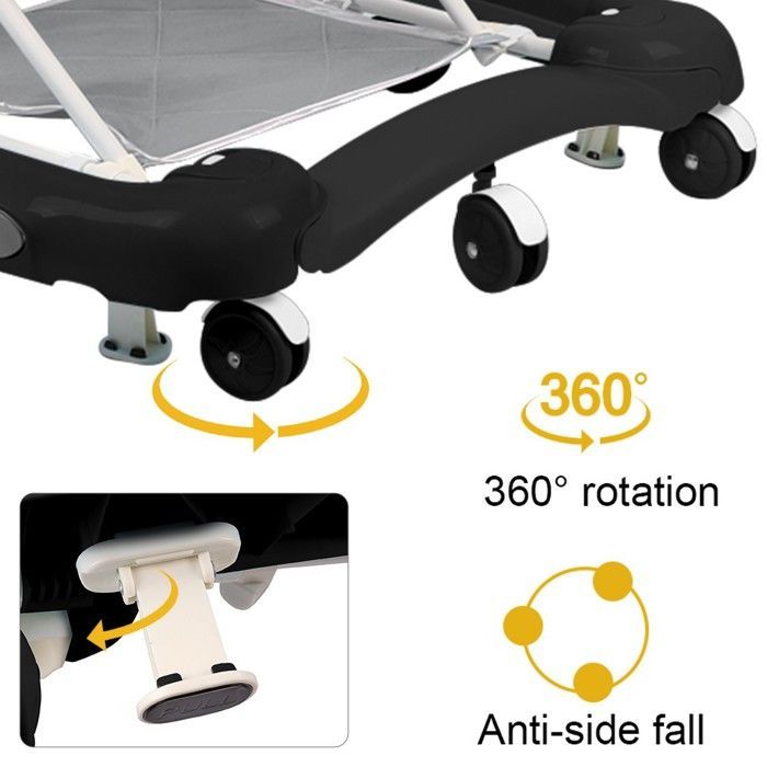 Andador 4 en 1 para bebés - MIPAN - Con luces y música + Set de juego - Andador para bebés niñas/niños - Negro