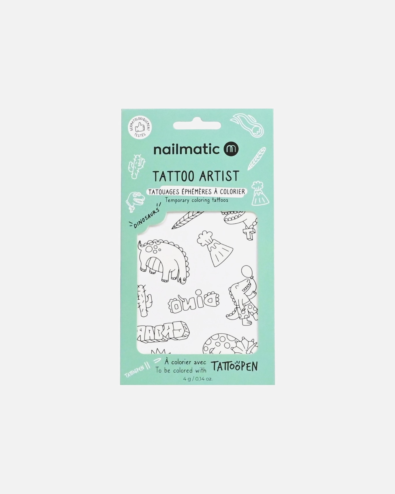 Nailmatic planche de taouage a colorier - dinosaurs
