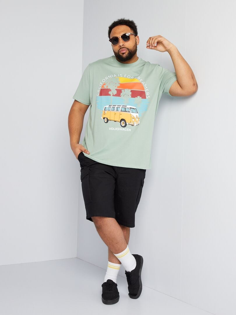 T-shirt met 'California'-print - GROEN